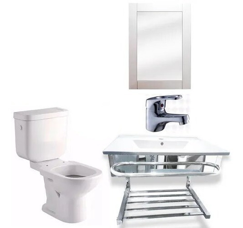 Set Baño Ferrum Bari Vanitory 60x40 Odyssey Acero Colgante B