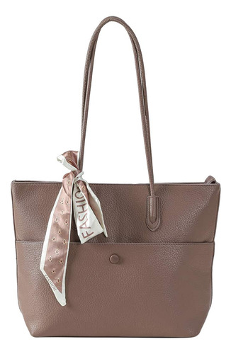 Cartera Pu Con Asa Fija La Chapelle Chocolate Lisa Níquel Chocolate