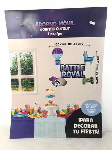 Adorno Movil Battle Royale Fortnite Decoracion Cumpleaños Gm