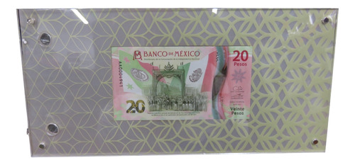 Billete 20 Pesos Bicentenario Serie Aa Con Acrilico Hermoso