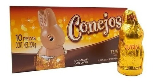 Turin Conejos Chocolate Con Leche 10 Pzas 200g