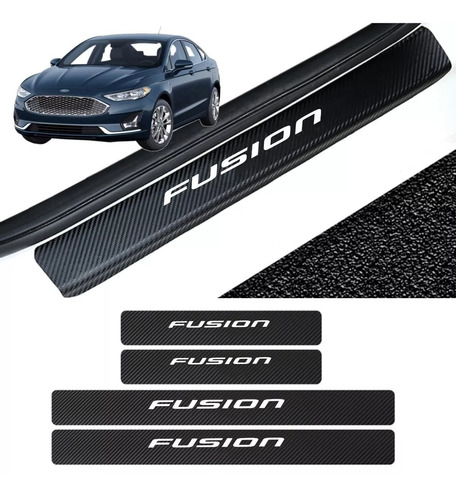 Sticker Protección De Estribos Ford Fusion Fibra De Carbono