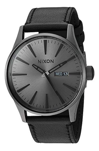 Nixon Sentry Leather A105153100 Reloj Gunmetal Y Black Men 4