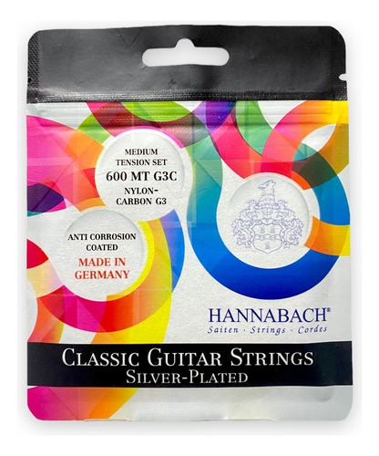 Hannabach 600 3a Carbon Cuerdas Para Guitarra Tensión Media