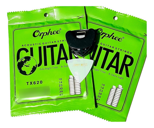 2 Pak De Cuerdas Orphee 620tx+pua Jimmy Wess + Pua Grande