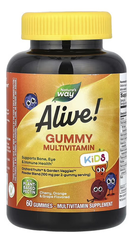 Natures Way Alive Kids Multivitamínico para niños 60 gomas