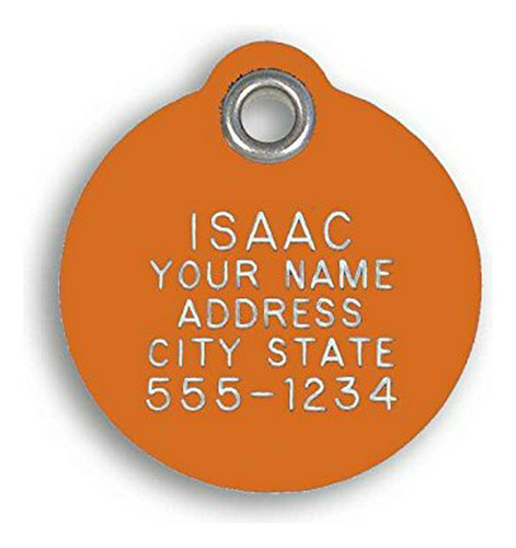 Luckypet Pet Id Tag - Round - Custom Engraved Dog & Cat Id T