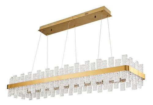Lustre Pendente Dourado Retangular Esplendor