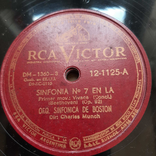 Pasta Charles Munch Orq Boston Rca Victor Tc45