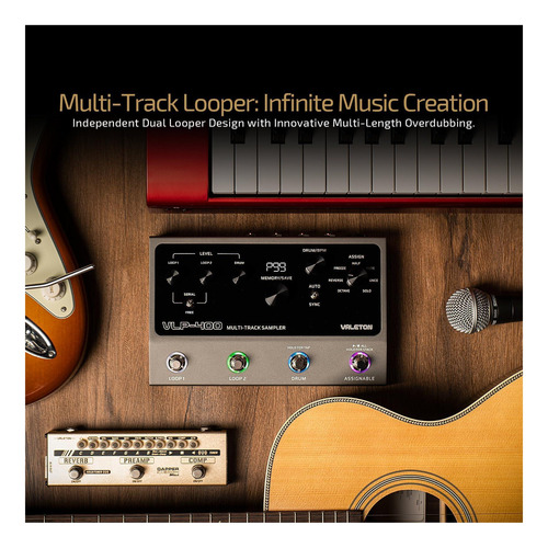 Valeton Guitar Loop Station Looper Pedal Con Una Máquina De