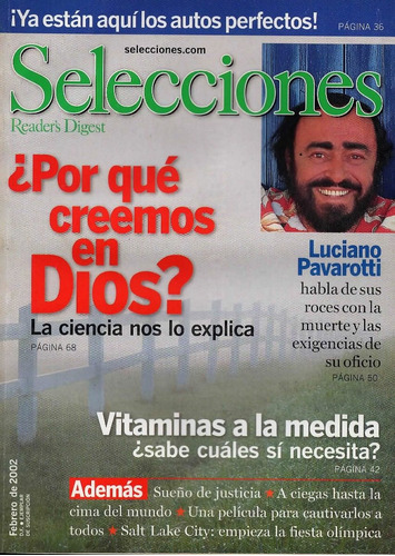 Selecciones - Febrero 2002 - Pavarotti, Autos, Vitaminas