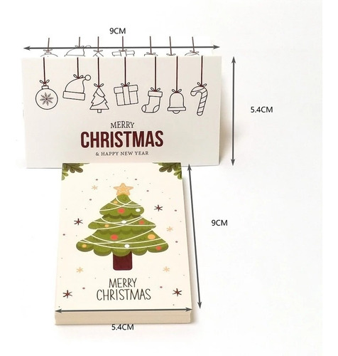20 Mini Tarjetas Postales Navidad Variado Regalo No Abren