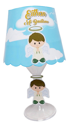 5 Centros De Mesa Luminoso Bautismo Angelito Celeste