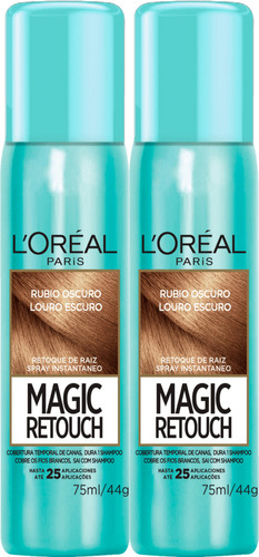  Retoque De Raiz Magic Retouch Louro Escuro Loréal -kit Com 2 Tom Louro Escuro