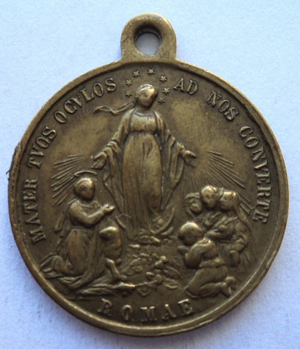Medalla Religiosa Romae Virgen Maria Pio Ix B10