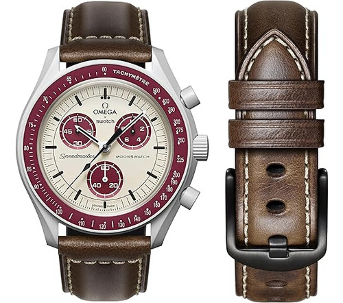 Correa De Cuero Para Omega Swatch Moonwatch_cafe