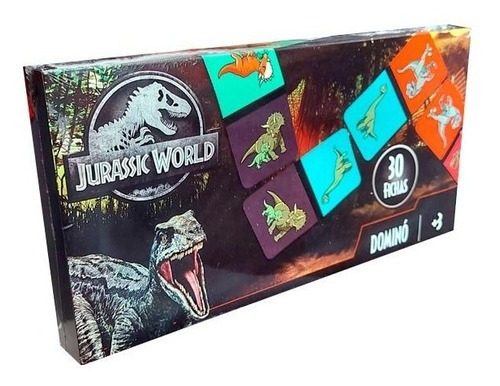 Juego De Mesa Domino 30 Fichas Jurassic World Dinosaurios