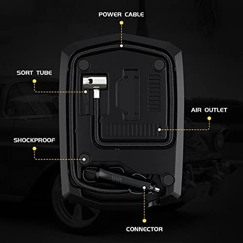 Glowlin Compresor Inflador De Llanta Para Auto Goxawee Lcd