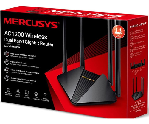 Router Mercusys Ac1200 Mr30g Para Fibra Optica