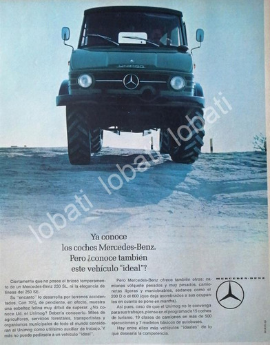 Cartel Vintage Autos Camiones Mercedes Benz Unimog 1959 /278