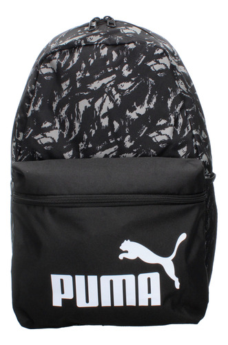 Mochila Puma Phase Aop Negro Compartimento Con Zipper