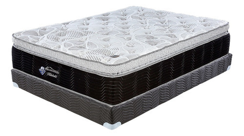 Box Spring Americana Spring Air  helsinki  Individual de 190cmx100cm negro y gris