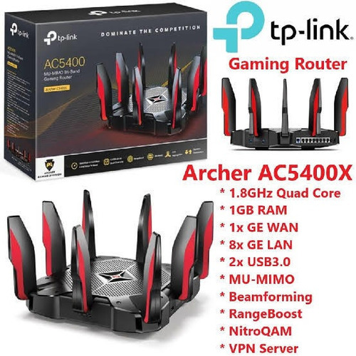 Router Gaming Tp-link Archer Ac5400x Mu-mimo Tri-band Color Negro