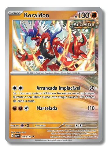 Carta Pokémon - Koraidon 116/191 Fagulhas Impetuosas | MercadoLivre