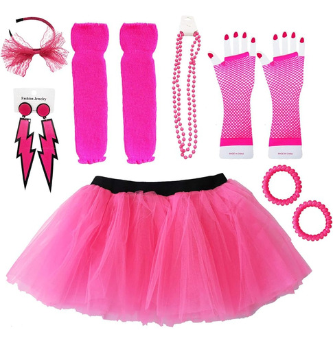 Dreamdanceworks 80s Costumes Accesorios Set Para Mujer Falda