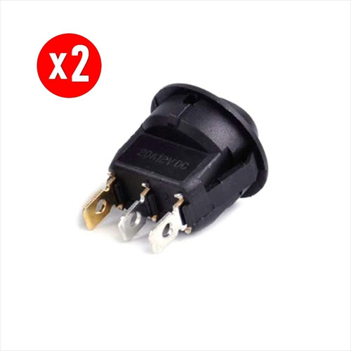 2 X Switch Interruptor Tipo Rocker On/off 21mm, 12v Dc, 20a