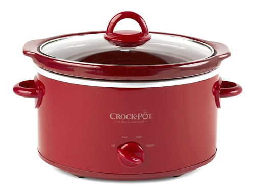 Imagen 1 de 7 de Crock-pot Olla De Cocción Lenta Roja Eléctrica 4qt (3.8 L)