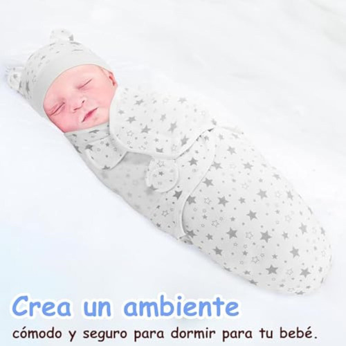 3pc Saco Para Dormir Bebe Recien Nacido Swaddle Con Gorritos