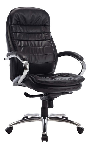 Silla De Escritorio American Mesh 13010 Synchro Ergonómica  Negra Con Tapizado De Cuero Sintético