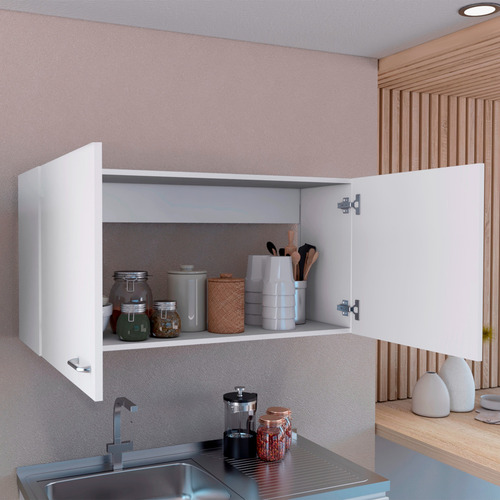 Gabinete Superior De Cocina Napoles Blanco 100x49cm Con Dos