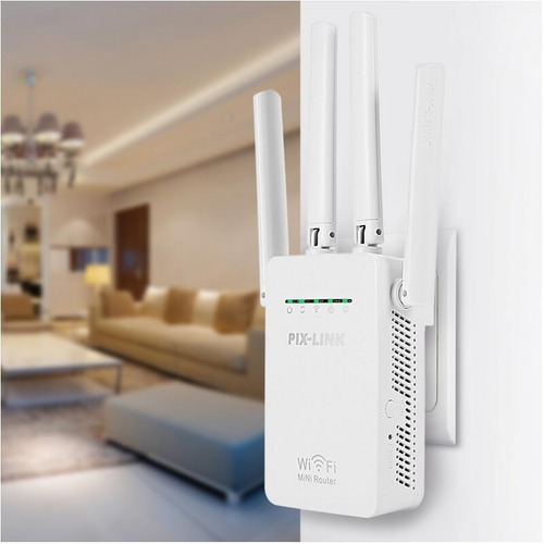 Imagen 1 de 2 de Repetidor Wifi Amplificador De Señal 4 Antenas Largo Alcance