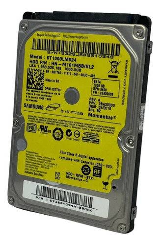 Disco Rigido Interno Hd 1tb St1000lm024 2,5 Notebook Ps3 Ps4 (Recondicionado)