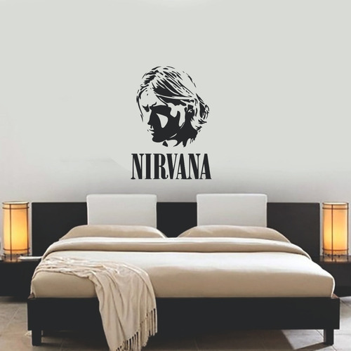 Imagen 1 de 3 de Vinilo Para Pared Nirvana Musica Adhesivo Calco 70 X 50cm