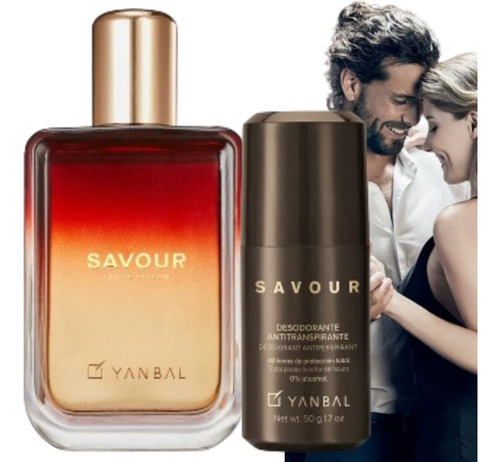 Savour Perfume Hombre 75ml + Roll On Set Regalos Yanbal
