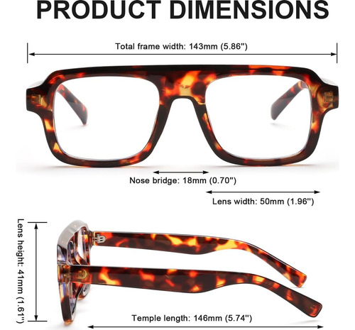Gafas Vintage Cuadradas Anti Luz Azul Marco Leopardo
