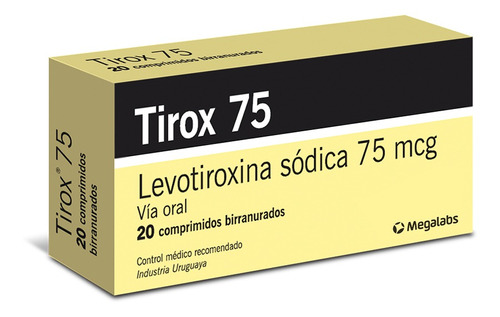 Tirox® 75mcg X 20 Comp. (levotiroxina) | Hormona Tiroidea