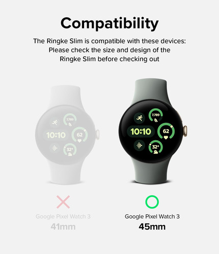 Smartwatch Case Ringke Slim Compatible Google Pixel Watch 3