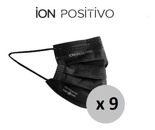 Imagen 2 de 3 de Combo Barbijos Ion Positivo Negro X9u + Gris X9u
