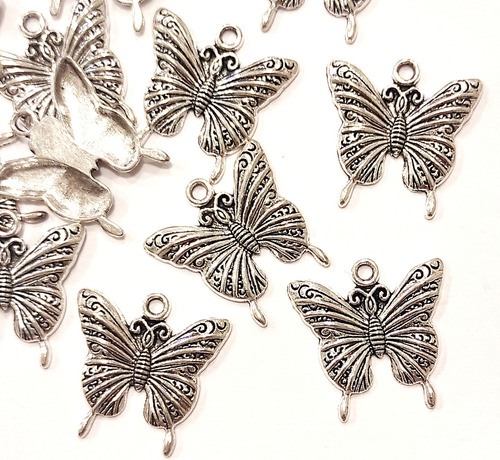 10 Dijes Mariposa (10) De Metal Artesanias Bijou Souvenirs 