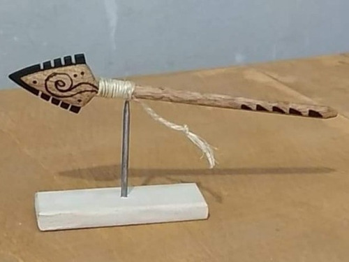 Tepoztopilli Miniatura Lanza Mexica Azteca Artesanal Madera