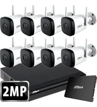 Comprar Kit Ip Inalambrico Wifi Dahua Nvr 8 Ch + 8 Camaras Seguridad Full Hd + Disco 1tb Instalado + P2p Android iPhone Ios M3k