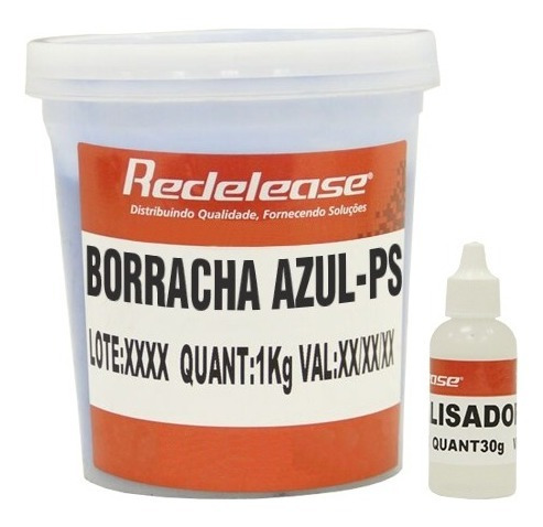 Borracha De Silicone Azul P/ Moldes Artesanatos *1 Kg + Cat*