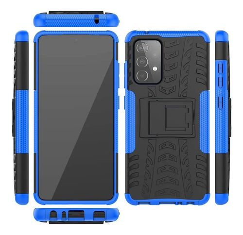Capa Capinha Hybrid Anti Impacto Galaxy A52s A52 5g Case Top Cor Azul
