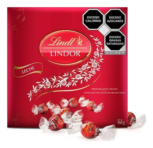 2 Pza Trufas De Chocolate Lindt Lindor Con Leche 168 G