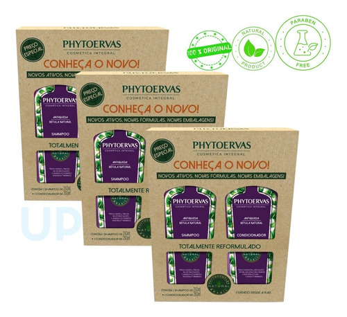  Phytoervas Antiqueda Shampoo Condicionador Kit C/3