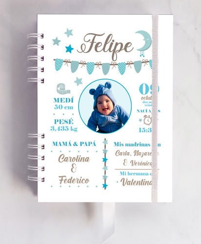 Combo Pediátrico + Cuaderno Recuerdos Álbum - Foto+datos A5